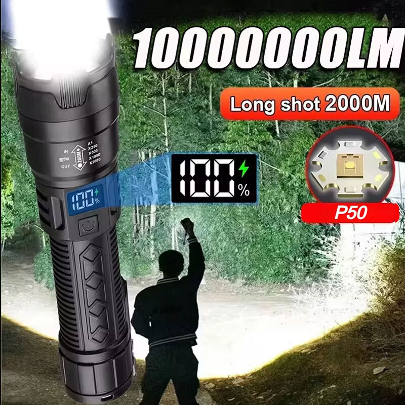 Outdoor Adventure Camp - 고출력 LED 손전등 2000LM 전술 토치