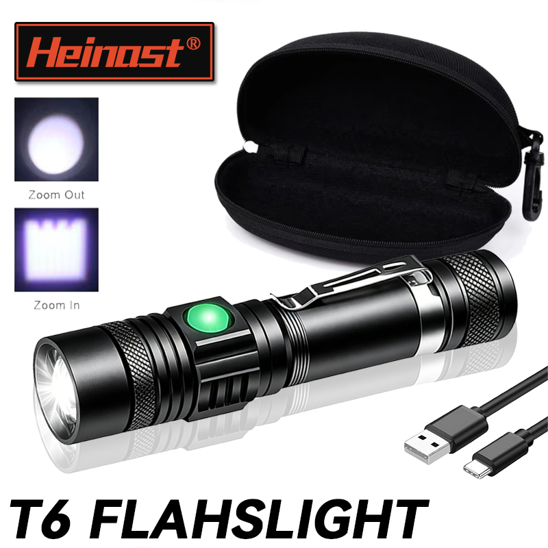 Outdoor Adventure Camp - T6 LED 충전식 손전등, 18650 줌이
