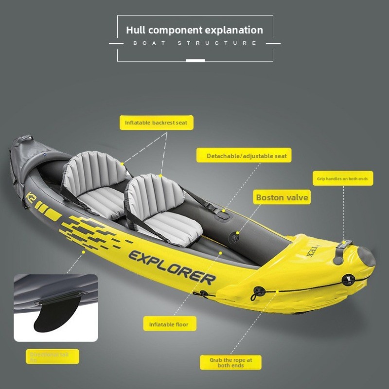 팽창식 보트 2인용 래프트 딩기 야외 낚시 강 모험용  - Outdoor Adventure Kayak 리뷰 및 가격