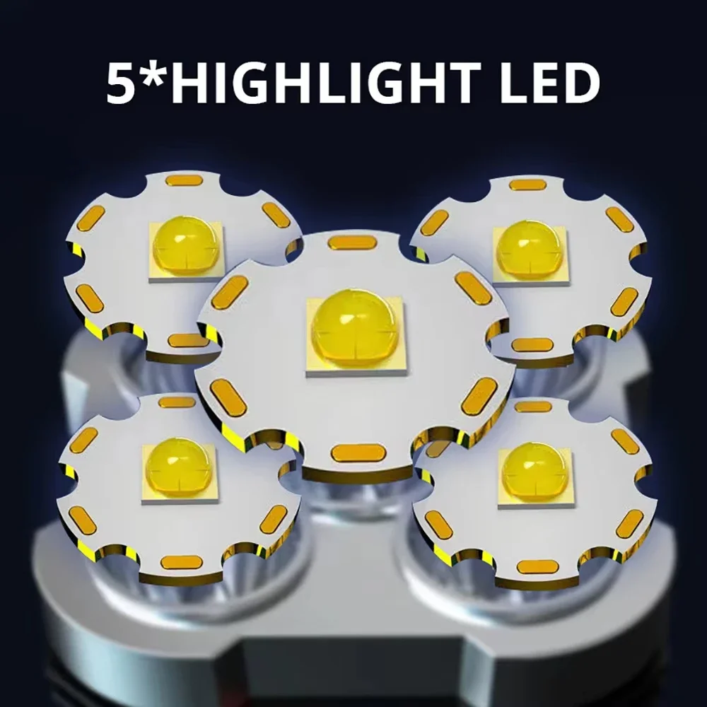 5 LED 고출력 LED 손전등 측면 조명이 있는 충전 - Outdoor Adventure Camp 리뷰 및 가격