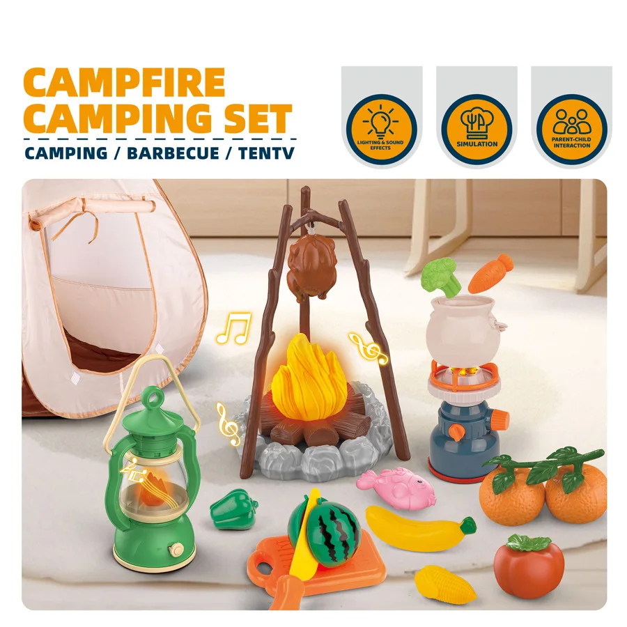 어린이 캠핑 텐트 세트 시뮬레이션 캠프파이어 미니어처  - Outdoor Adventure Toys For Kids 리뷰 및 가격