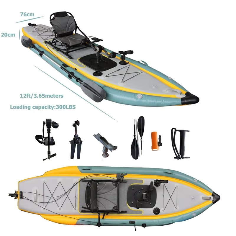 14피트 2인용 풍선식 페달 낚시 카약 (누수 방지 시 - Outdoor Adventure Kayak 리뷰 및 가격