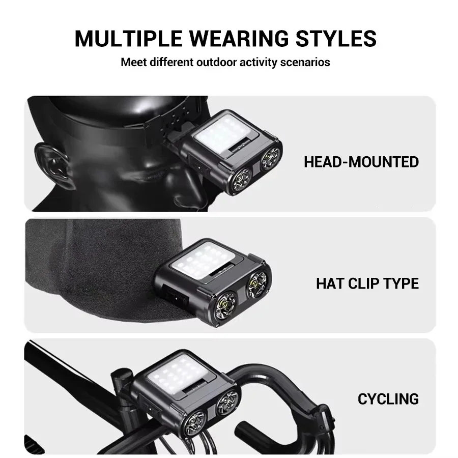 센서 COB LED 헤드램프 캡 클립 라이트 USB 충 - Outdoor Adventure Camp 리뷰 및 가격
