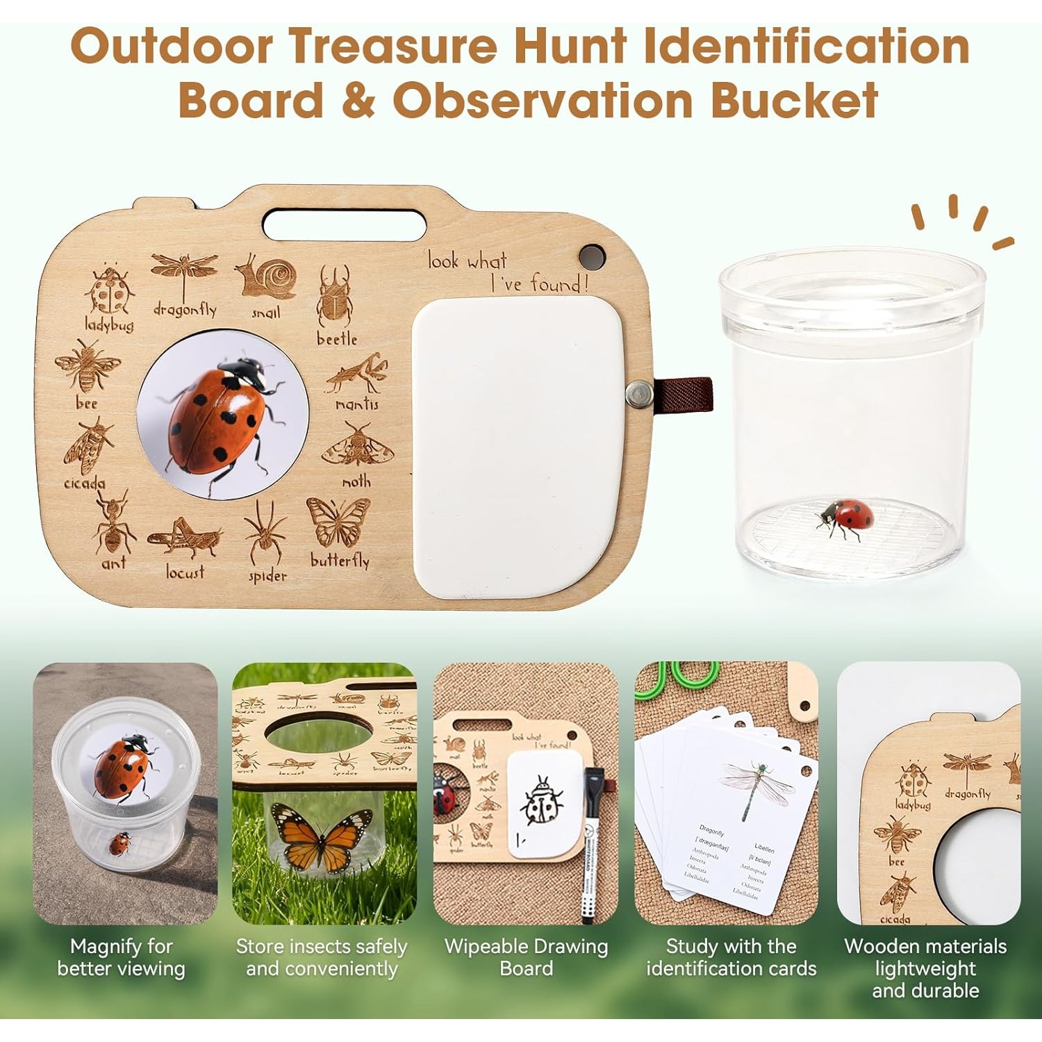 어린이용 곤충 채집 키트 (곤충 상자, 학습 카드, 관 - Outdoor Adventure Toys For Kids 리뷰 및 가격